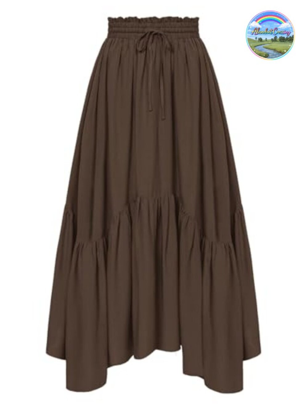 Renaissance Maxi Skirt Women High Waist A-Line Flowy Boho with Pockets